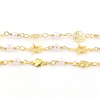 Imagen de Latón Imitación de perla Cadenas Chapado en Oro Blanco 6mm, 1 M