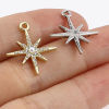 Picture of Zinc Based Alloy Galaxy Charms Star Clear Rhinestone 5 PCs