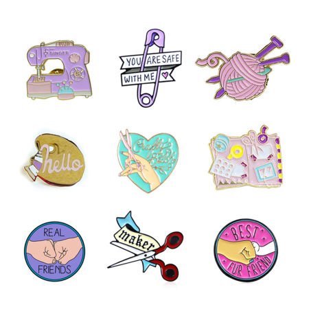 Pin Brooches Enamel 44mm x 38mm, 1 Piece