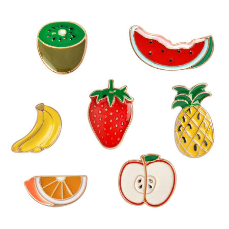 Brosche Obst Emaille 20mm x 12mm, 1 Stück Brosche Obst Emaille 20mm x 12mm, 1 Stück