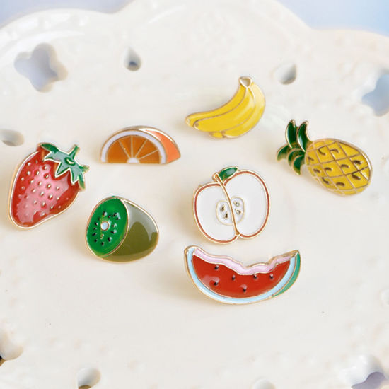 Immagine di Spilla Frutta Smalto 20mm x 12mm, 1 Pz
