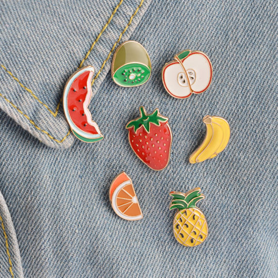 Immagine di Spilla Frutta Smalto 20mm x 12mm, 1 Pz