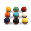 レジン+ウッド スペーサー 木目調樹脂 ビーズ 円形 多色 5 個 の画像