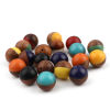 レジン+ウッド スペーサー 木目調樹脂 ビーズ 円形 多色 5 個 の画像
