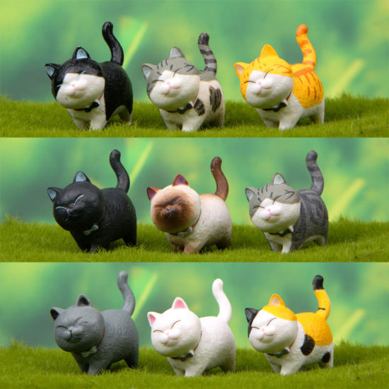 Picture of PVC Cute Cat Ornaments Home Landscape Miniature Decoration