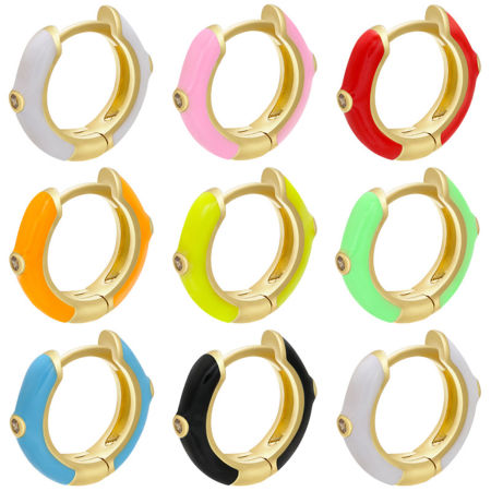 Brass Hoop Earrings Round 15mm x 14mm, 1 Pair