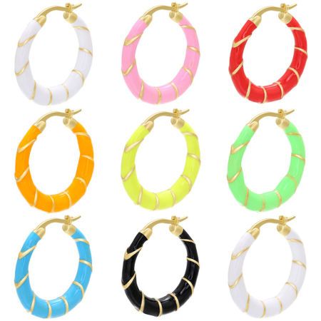 Picture of Brass Hoop Earrings Round Spiral 25mm x 24mm, 1 Pair                                                                                                                                                                                                          