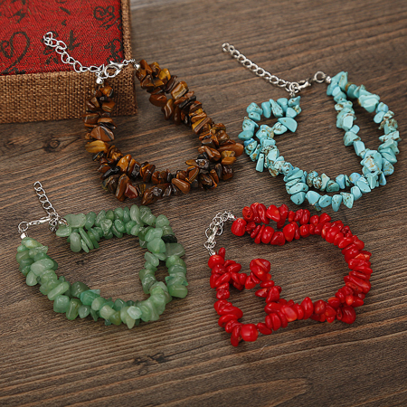 Piedra Bohemia ( Natural ) Pulseras 22cm longitud, 1 Unidad