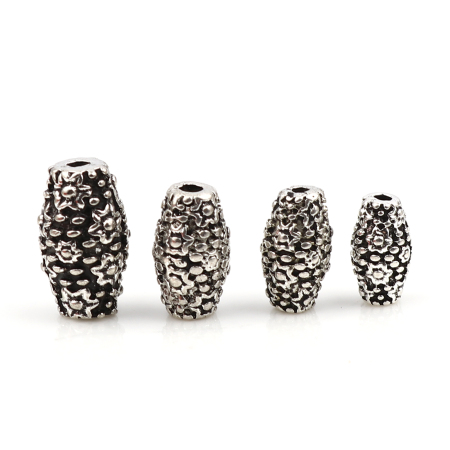 Zinc Based Alloy Spacer Beads Barrel Flower