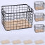 Immagine di Wrought Iron Grid Storage Basket With Wooden Board