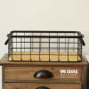 Picture of Wrought Iron Grid Storage Basket With Wooden Board