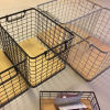 Picture of Wrought Iron Grid Storage Basket With Wooden Board
