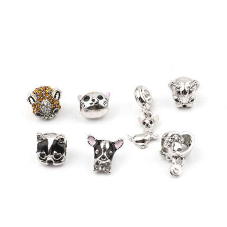Zinc Based Alloy Large Hole Charm Beads
