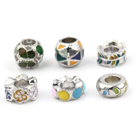 Zinc Based Alloy Large Hole Charm Beads