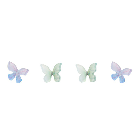 Sterling Silver & Resin Ear Post Stud Earrings Multicolor Butterfly Animal 10mm x 5mm, 1 Pair