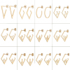 Picture of Stainless Steel Ear Post Stud Earrings Rhombus 30mm x 20mm, 1 Pair