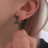 Picture of Stainless Steel Ear Post Stud Earrings Rhombus 30mm x 20mm, 1 Pair