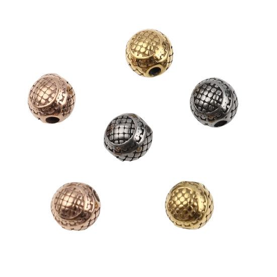 Image de Perles en Acier Inoxydable Rond Carreau 1 Pièce