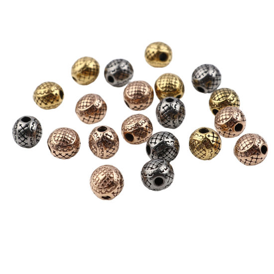 Image de Perles en Acier Inoxydable Rond Carreau 1 Pièce