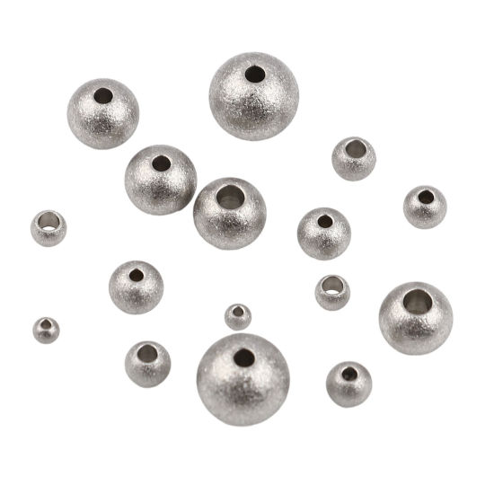 Imagen de Acero Inoxidable Cuentas Ronda Gris Plata 10 Unidades
