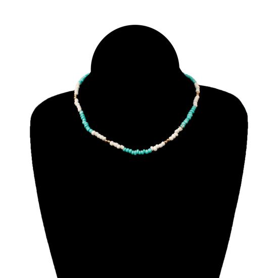 Picture of Glass Beaded Necklace 40cm(15 6/8") long, 1 Piece