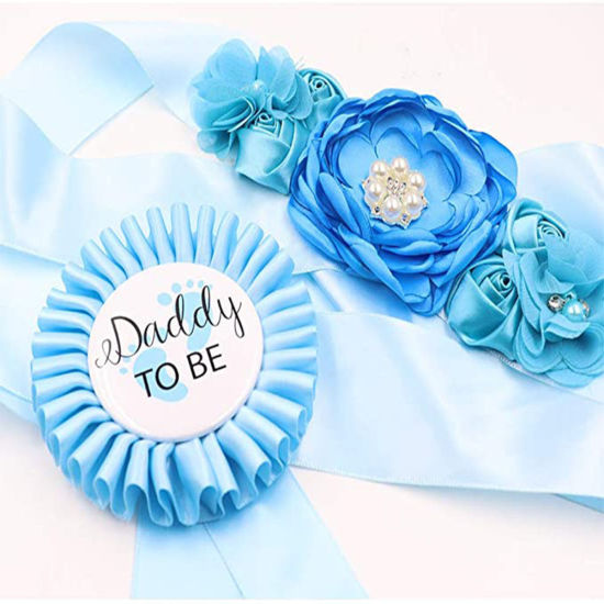 Picture of Flower Belt Daddy To Be Brooch Badge Baby Shower Party Supplies