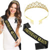 Picture of Girl Birthday Ribbon Shiny Crown Rhinestone Party Supplies