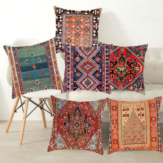 Изображение Flax Persian Turkish Style Printed Pillowcase Home Textile