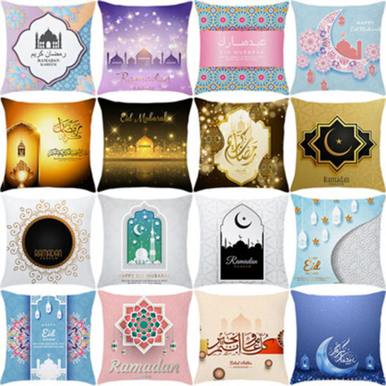 Picture of Peach Skin Fabric Ramadan Printed Pillowcase Home Textile