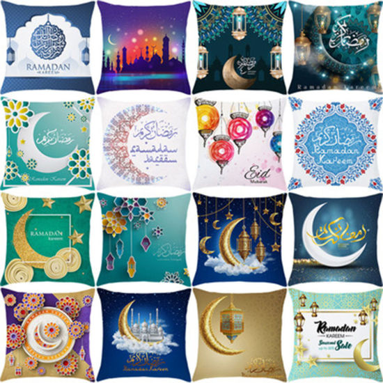 Picture of Peach Skin Fabric Ramadan Printed Pillowcase Home Textile