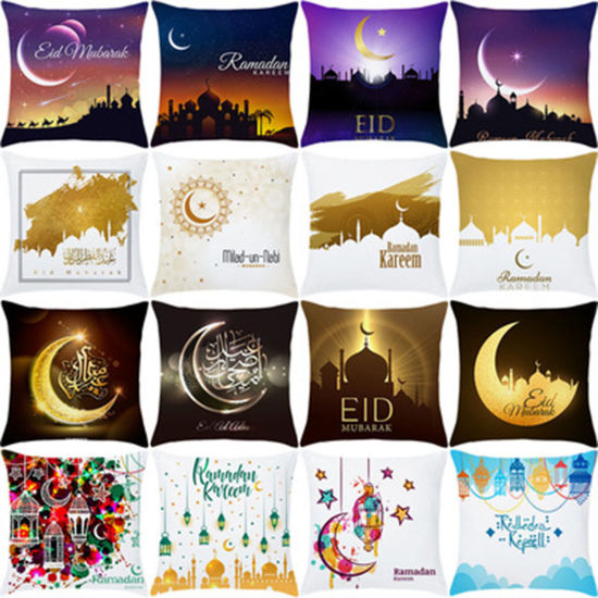 Picture of Peach Skin Fabric Ramadan Printed Pillowcase Home Textile