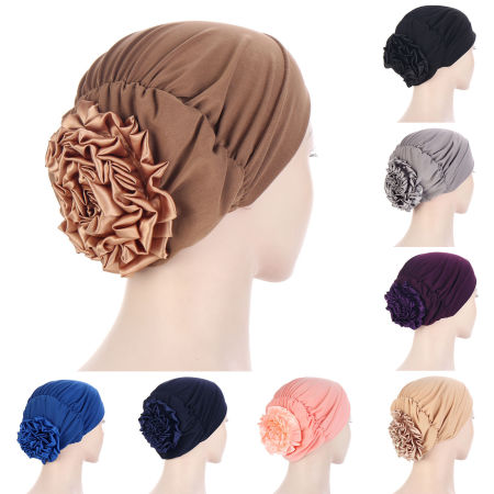 Women's Satin Flower Turban Hat