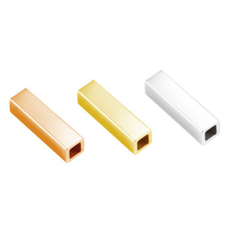 304 Stainless Steel Beads Rectangle Multicolor Blank Stamping Tags Four Sides