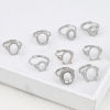 Imagen de Latón Blanco Abierto Ajustable Anillos Base Camafeo 1 Unidad