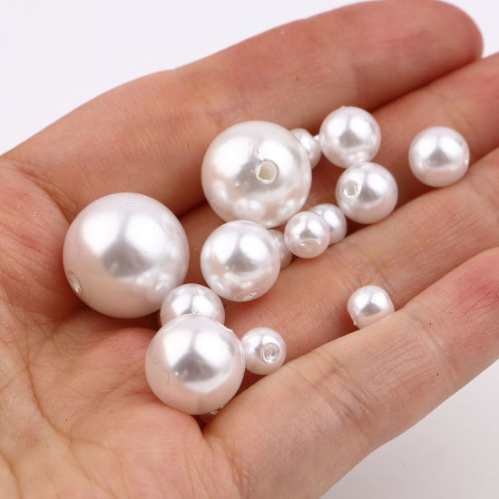 Image de Perles en Acrylique Rond Blanc Imitation Perles 1000 Pcs