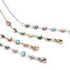 Picture of 1 Piece Vacuum Plating Stainless Steel Religious Eyeglasses Chain Holder Round Evil Eye Enamel