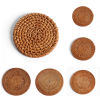 Bild von Rattan Weaving Round Tea Untersetzer Matte Tee Zeremonie Werkzeuge