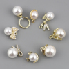 Picture of Zinc Based Alloy & Acrylic Charms Imitation Pearl