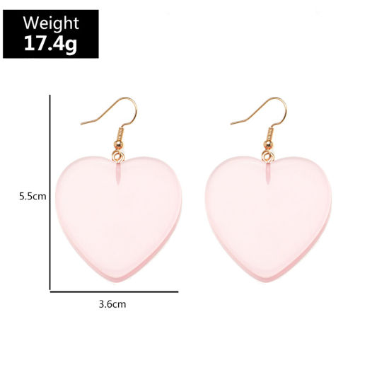 Bild von ABS Plastik Ohrring Bunt Herz 1 Paar