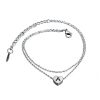 Picture of Stainless Steel Multilayer Layered Anklet Silver Tone Heart Initial Alphabet/ Capital Letter
