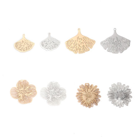 Breloques Estampe en Filigrane en Laiton 20 Pcs