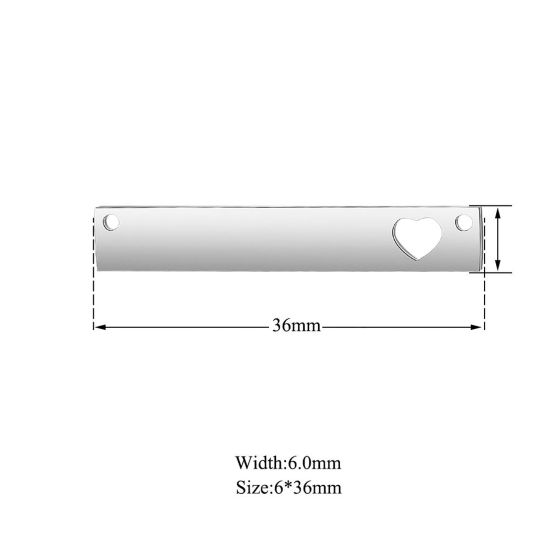 Изображение Нержавеющая Сталь Коннекторы Прямоугольник Пустой Стемпинг Метки 1 ШТ