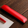 Picture of PU Leather Portable Pen Cover Sleeve Holder For Pocket Office Student Stationery Supplies