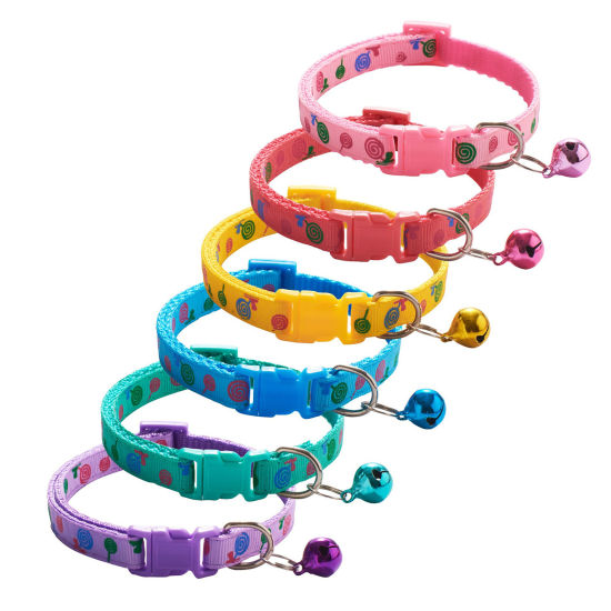 Picture of Lollipop Adjustable Dog Pet Collar With Bell