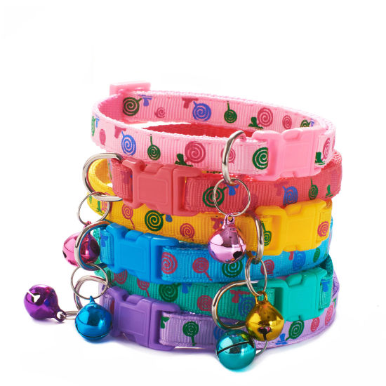 Picture of Lollipop Adjustable Dog Pet Collar With Bell
