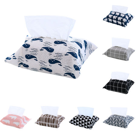 Japanese Style Cloth Art Cotton And Linen Tissue Box Bag 