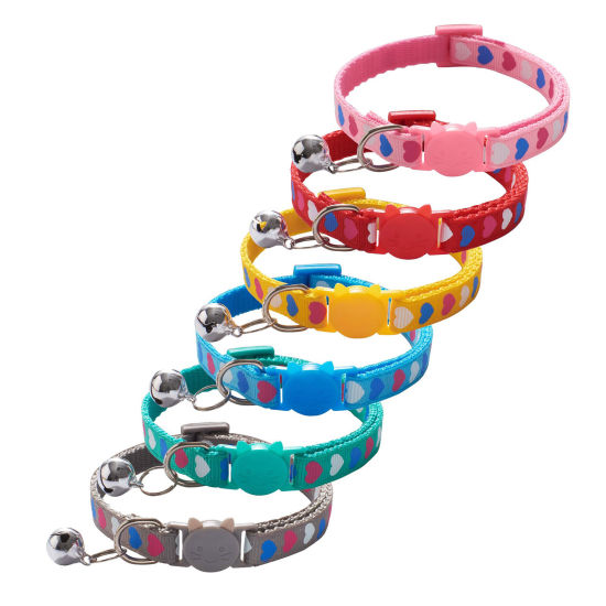 Picture of Heart Cat Collar With Safety Buckle Bell Pet Supplies
