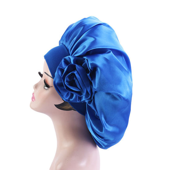 Picture of Satin Elastic Night Sleep Cap Hair Care Beauty Bonnet Hat