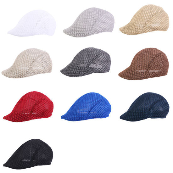 Picture of Cotton Mesh Breathable Men's Classic Newsboy Hat Flat Cap