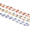 Picture of 1 Piece Vacuum Plating Stainless Steel Religious Anklet Enamel Round Evil Eye